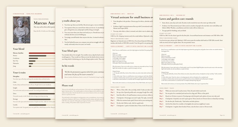 The 4-page PDF of a full reading